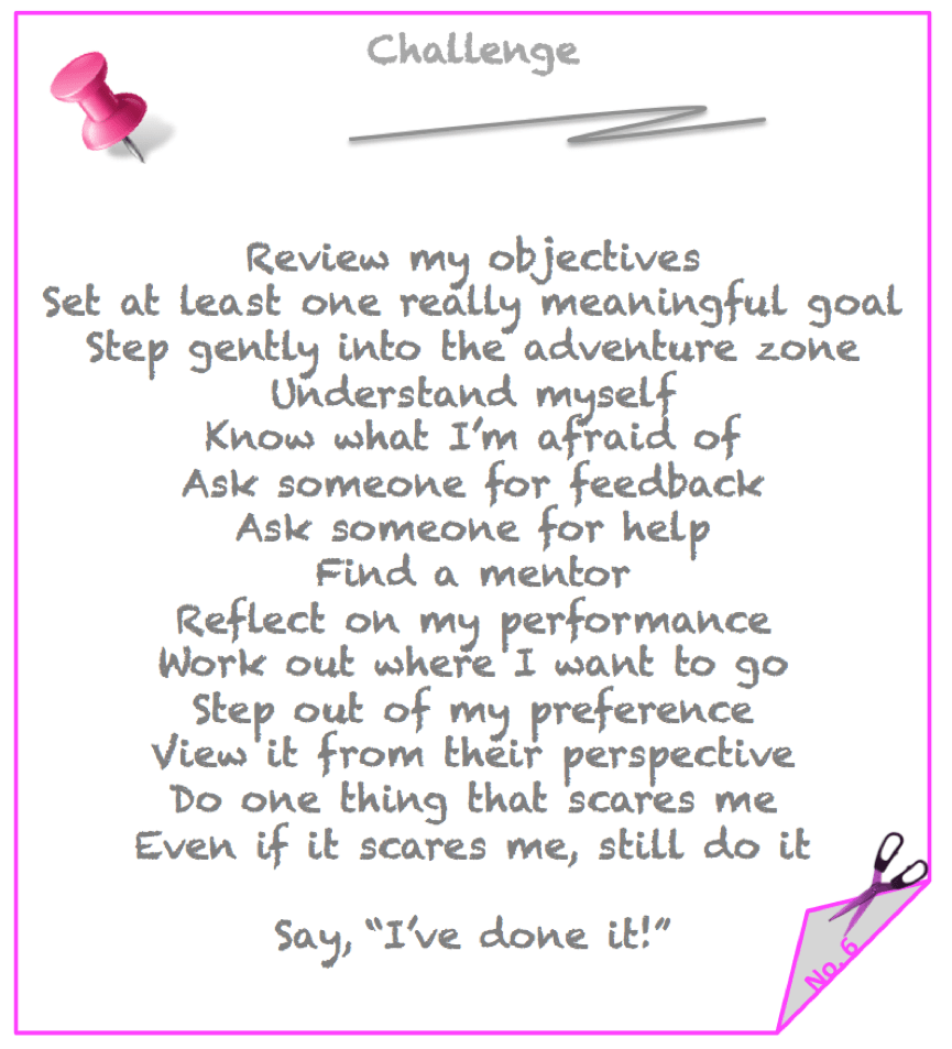 Note to self . . . Challenge