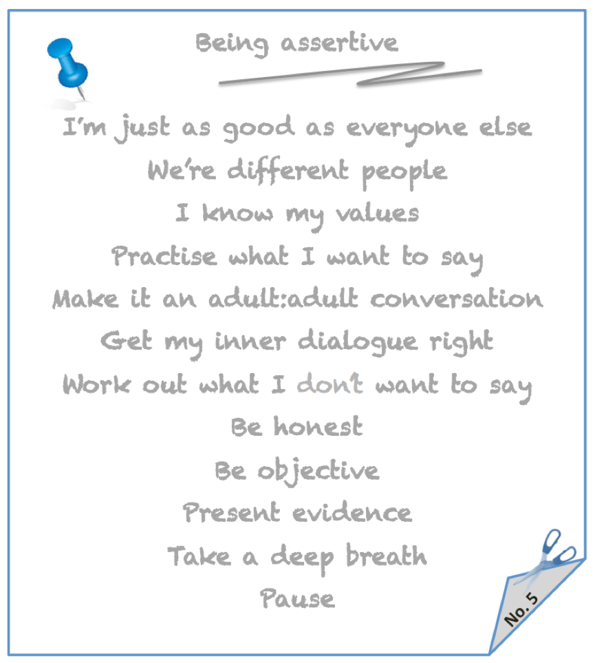 Note to self - Being assertive