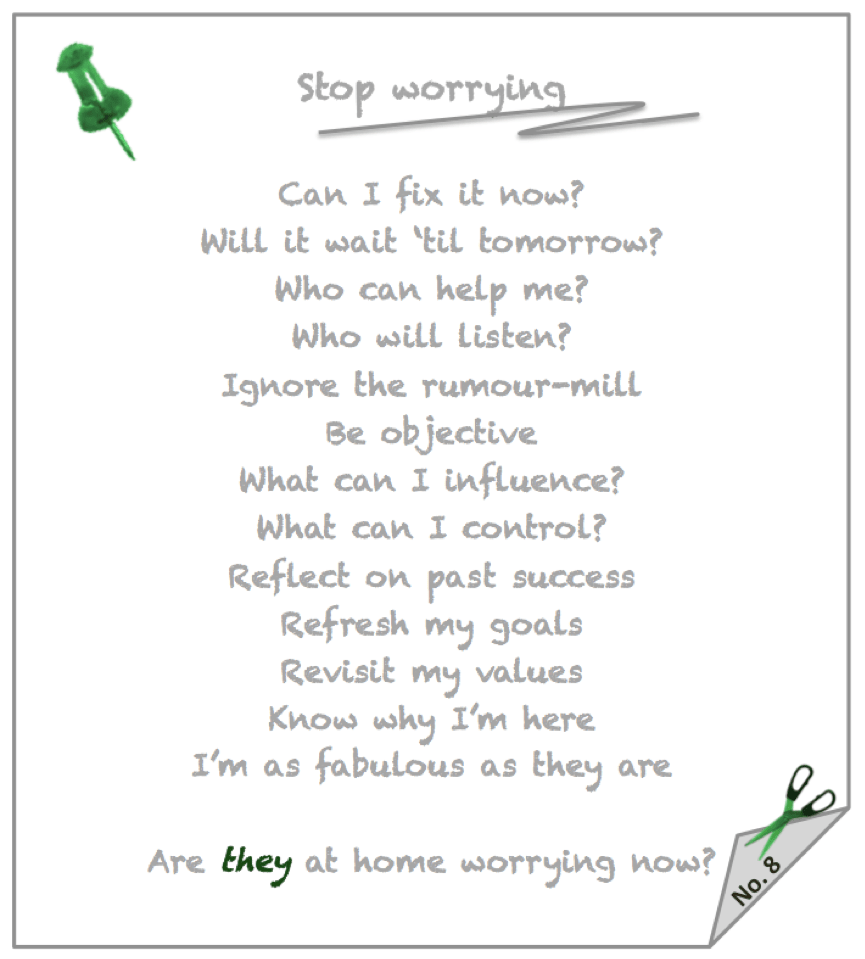 Note to self - stop worrying