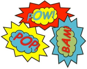 Superhero pow bam pop