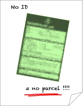 no id, no parcel
